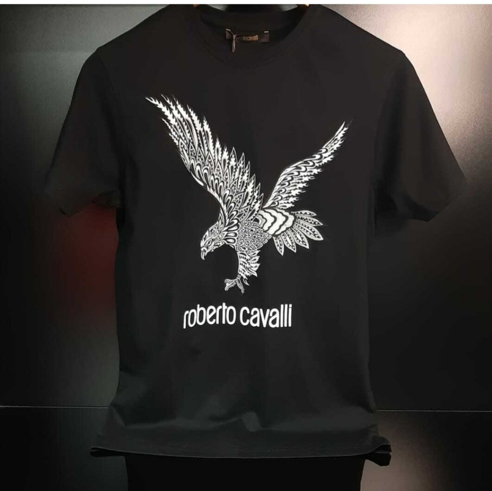 Roberto Cavalli Black Eagle Print T-Shirt